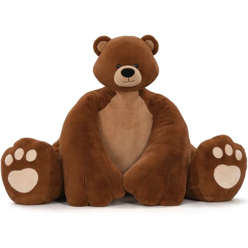 Image of MaoGoLan Giant Teddy Bear Stuffed Animal,Unique Little Head and Big Muscle Body Teddy Bear Plush Toy, 43.3 inch Sitting Height Huggable Teddy Bear Gift for Muscle Bear Lover, Party Favor,Long Distance