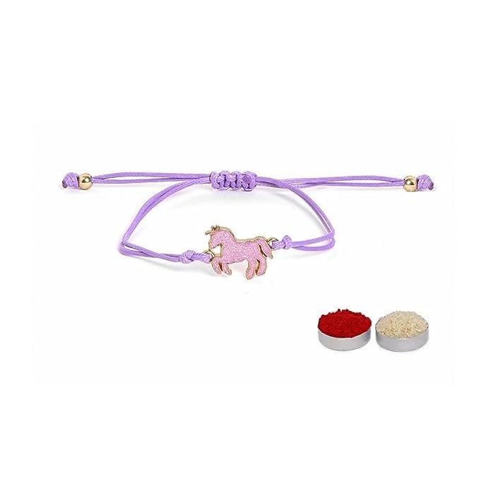 El Regalo 1PC Cute Kids Unicorn Bracelet Rakhi- Colorful Unicorns Kids Rakhi for Brother/Sister with Roli Chwal, Rakhi Message Card in Rakhi Box for Babies/Toddlers/Kids (B0CD5QN56C) Amazon Price History, Amazon Price Tracker