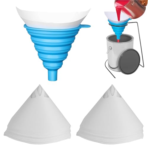 100pcs Paint Filter,Lacksiebe Lackfilter Farbsiebe Einweg Farbe Papier Siebe,Resin Filter,Lacksieb,Lackfilter,Fur Automotive Spray Paint,Art Painting Cookingoil Filter With Cone Silicone Funnel Filter