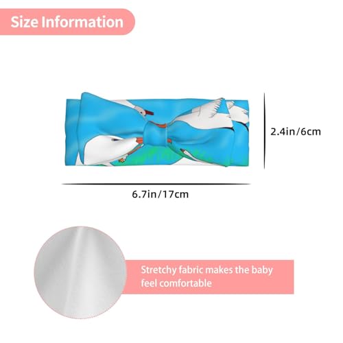 happy white goose Baby Bow Headband. Comfortable baby headband, suitable for daily wear and photo props.3
