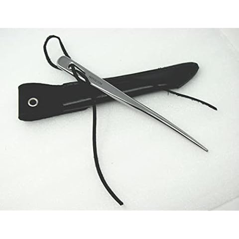 🐋 Myerchin Knives Professional ⛵ Quality Solid Stainless Steel Marlin Spike A009 & Leather Sheath & Leather Lanyard Strap Cover
