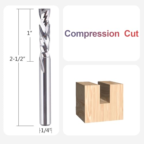 Spetool SP-D1/4-1/4-U&D Carbide Spiral Router Bits Up&Down Compression Bit 1/4 X 1 Inch Cutting Size thumb #1