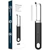 KITCHENDAO Swivel Vegetable Potato Peeler for Kitchen -Durable Japanese 420J2 Stainless Steel Sharp Dual Blade- Built-in Eye Remover, Ergonomic Soft-Touch Handle - Dishwasher Safe-Black