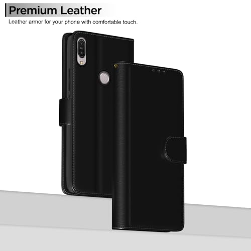 Image of Pikkme Asus Zenfone Max Pro M1 Flip Cover Leather Finish | Inside TPU with Card Pockets | Wallet Stand and Shock Proof | Complete Protection Flip Case (Black)