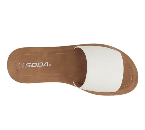 Image of Soda Shoes Efron-S Women Flip Flops Basic Plain Slippers Slip On Sandals Slides Casual Peep Toe Beach