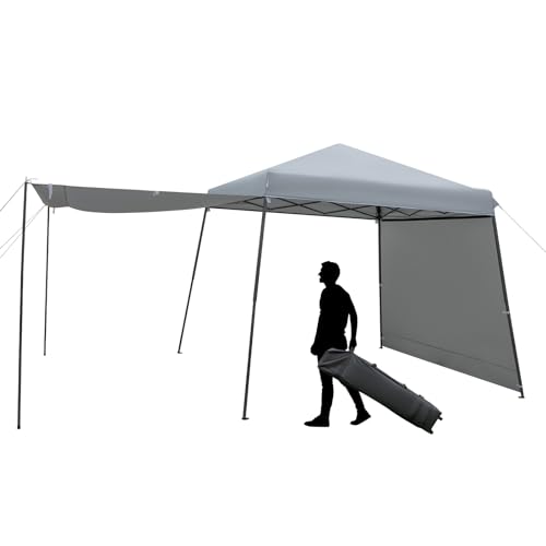 HOMASIS Tenda da giardino pieghevole, con pareti laterali e tende da sole, padiglione pieghevole con borsa arrotolabile, protezione UV 50+, gazebo da festa impermeabile stabile, a prova di inverno, 3