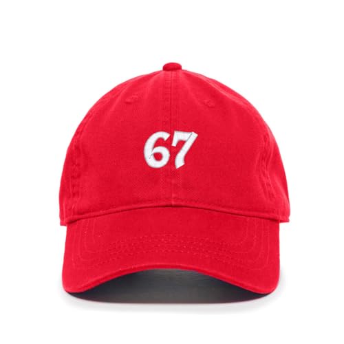 Tech Design 67 Six Seven Sixtyseven Meme Funny Embroidered Baseball Cap Cotton Adjustable Dad Hat