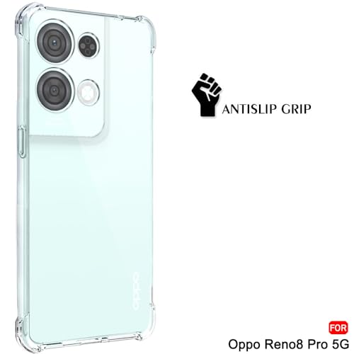 Image of TheGiftKart Transparent Crystal Clear Back Cover Case for Oppo Reno 8 Pro 5G | Shockproof Soft TPU Case | Cushioned Edges for Ultimate Protection Back Cover Case for Oppo Reno 8 Pro (TPU, Transparent)