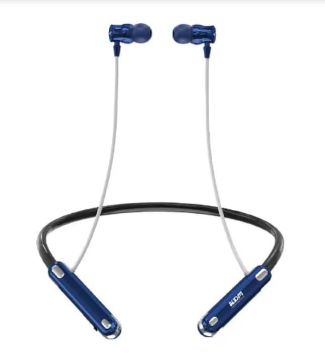 Image of KDM A3 MAX Wireless Neckband Bluetooth Earphones V5.4, Up to 60 Hours Music, 65 Hours Talk Time, Gaming Mode, ENC Mic, Magnetic On /Off, 300mAh Battery, Type-C Fast Charge, Blue