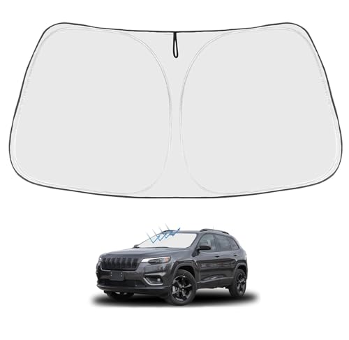 Proadsy 2026 Upgrade Front Windshield Sun Shade Foldable Sunshade Protector Custom for Jeep Cherokee...