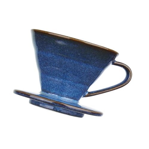 ZUJIABAO Cerveza de goteo de cerámica hecha a mano, esmalte azul suave y filtración para verter café equilibrado sobre el filtro de café