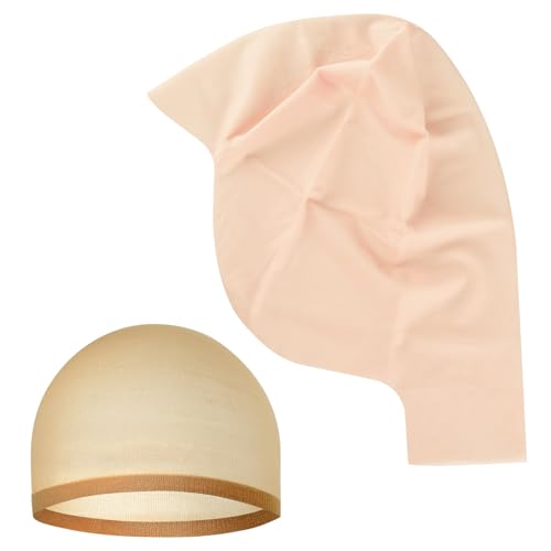 NACHLYNN 2/4/6 Pcs Halloween Bald Cap for Adult Makeup - Latex Caps, Nylon Wig Cap Costume for