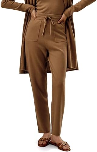 LilySilk Women Cashmere Knit Trouser for Casual Full Length Elast...