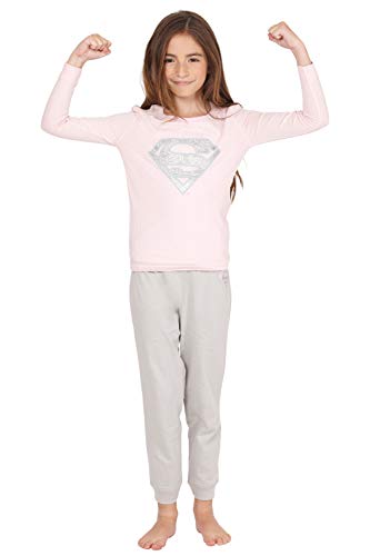 DC Comics Girls' Supergirl Long Sleeve Pajama Set