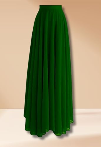 Image of Women's Full Length Georgette Long Skirt- Lehenga with 8 Meters Maxi Flare