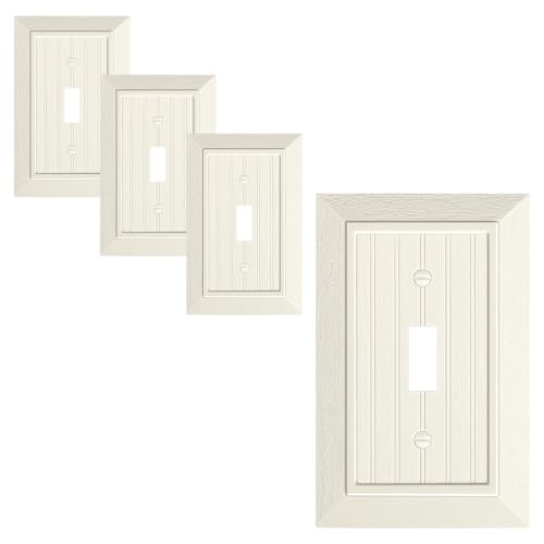 4-Pack Classic Beadboard Polycarbonate Toggle Light Switch Cover Plate