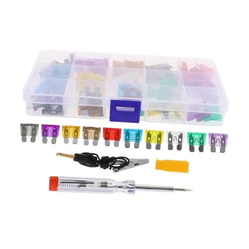 Kit de fusibles automotrices ABOOFAN 100 piezas con tester y extractor para autos, camiones y SUVs, diseño ligero miniatura 1