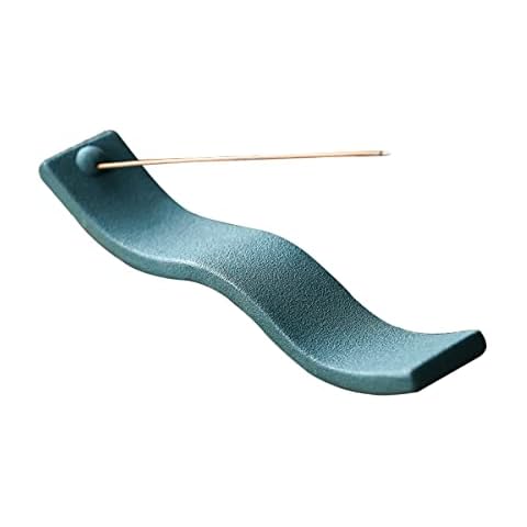 ChorZhow Green Incense Holder,Wave Incense Sticks Holder, Ceramic Incense Holder for Sticks, Ash Catcher for Incense Stick Suitable as a Gift and Decorate House (Green) Cover