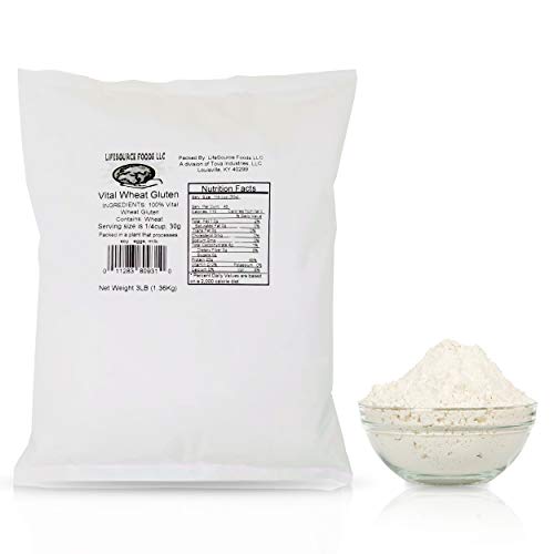 LifeSource Foods Vital Wheat Gluten (3 LB) Keto-Friendly, Vegan, Non-GMO, Great for Baking and Seitan