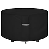 Dokon Gartenmöbel Abdeckung Wasserdicht Winddicht UV Beständiges Gartentisch Abdeckplane mit Belüftungsöffnungen Robustes Oxford-Gewebe Schutzhülle für Möbelsets Sitzgruppe Rund (Ø128x71cm) Schwarz