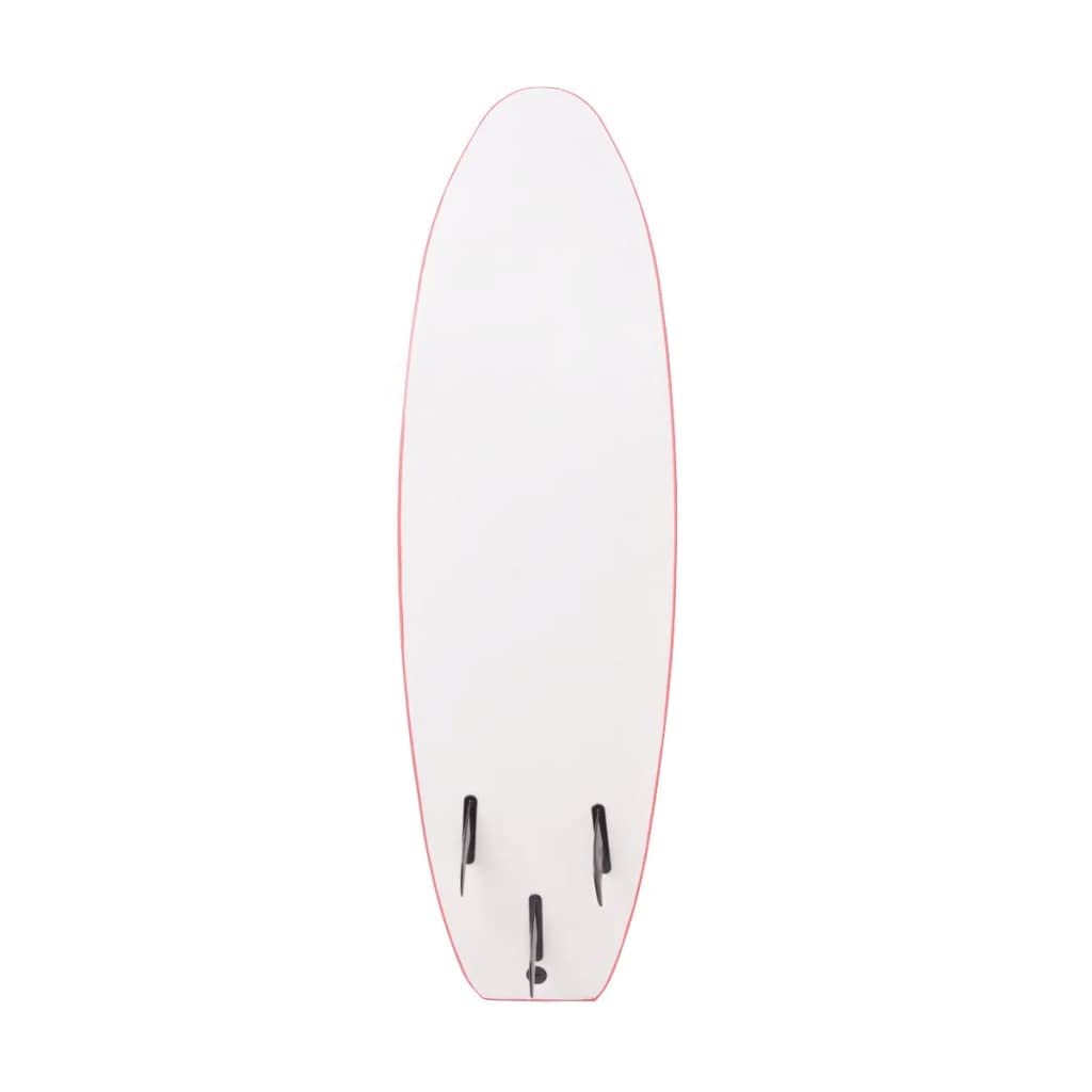 vidaXL Tavola da Surf Fondo Liscio Doppie Pinne Sicura con Cordino Resistente Durevole Natante Surfboard Longboard Sport Acquatici Blu e Rossa