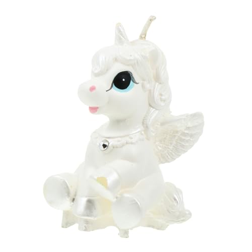 Yardenfun Vela de Parafina Forma de Unicornio para Decoración de Fiesta Vela Creativa Blanca para y Cumpleaños Interior Seguro Humo