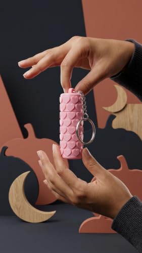 Image of 3D Printed Heart Lipstick Holder Keychain | Portable Lip Balm & Lipstick Case with Screw Cap | Cute Travel Makeup Accessory | Pink