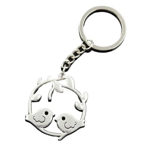 Porte-clés voiture homme chaîne métal argenté suspendu pendentif oiseau