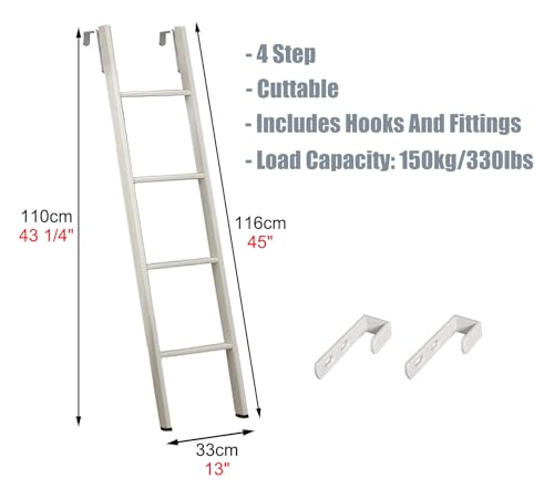 Escalera para litera de cama individual para niños y adultos, escalera de metal, escalera de ático, escalera inclinada para dormitorio