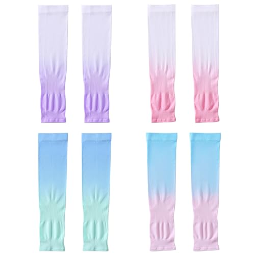 Gsrhzd Arm Sleeve, 4 Pairs Gaming Sleeve, Unisex Sleeves to Cover Arms, UV Sun Protection Running Arm Sleeves, Ice Silk Cooling Arm Sleeves for Covering Tattoo Running Cycling Gardening Outdoor