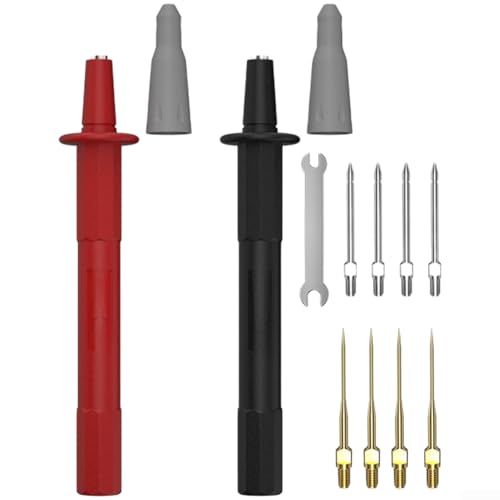 Image of ZUZZEE Professional Multimeter Test Probes, 4mm Banana Socket with 1mm 2mm Tips, ABS PA Construction for Precise Voltage Checks(30063C)