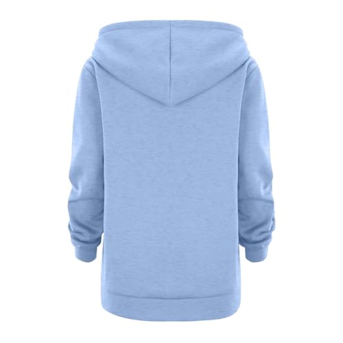 Sweat à capuche fille imprimé lettrage bleu ciel 4-5 ans