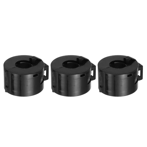 uxcell 3 Pcs Ferrite Filter Ring Core RFI EMI Noise Suppression Cable Clip ID 11.5mm 0.45Inch with Base for Electronic Devices, Industry, Black