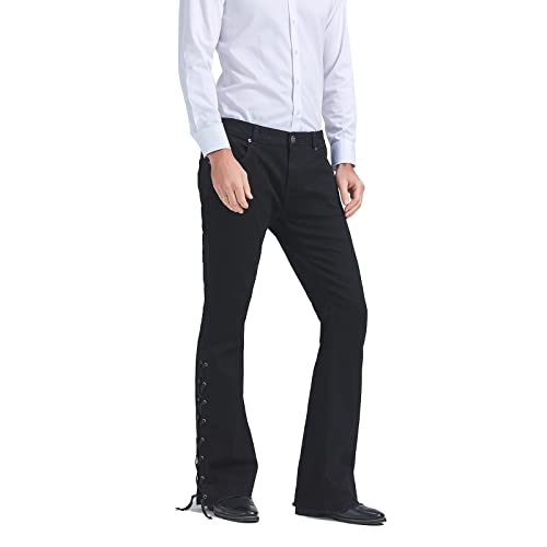 Wbestwind 70s Disco Pants for Men Relaxed Stretch 60s 70sBell Bottom Fit Comfort Flared Retro Leg Denim Vintage Jeans3