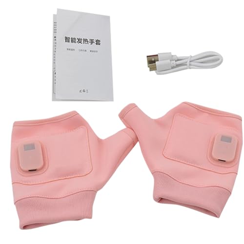 xowwyue Guantes con Calor para Hombres | Mitones Sin Dedos para Ciclismo - Guantes Eléctricos Calefactados Recargables USB,Unisex para Correr Ciclismo Acampar Senderismo Deporte Motocicleta Trabajo