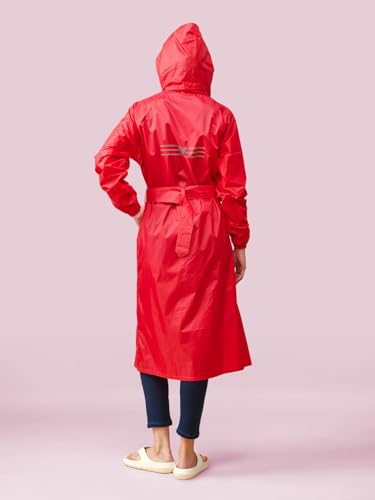 Image of LUX VENUS Solid Long Raincoat for Women