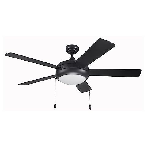 ZEPHYR 52 inch LED Ceiling Fan - 5 Blade - Black - Light Bulbs included Cover