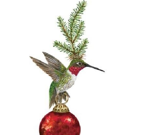 Set of 2 Paper Lunch Decoupage Napkins Christmas Hummingbird for Needlework Perfect for Birthday Holiday Wedding Cocktail Projects Premium Quality Exquisite Designs