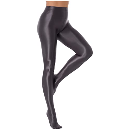 Women's Stretchy Footed Silk Stockings Pants Shiny Oil Glossy Pantyhose Tights Leggings