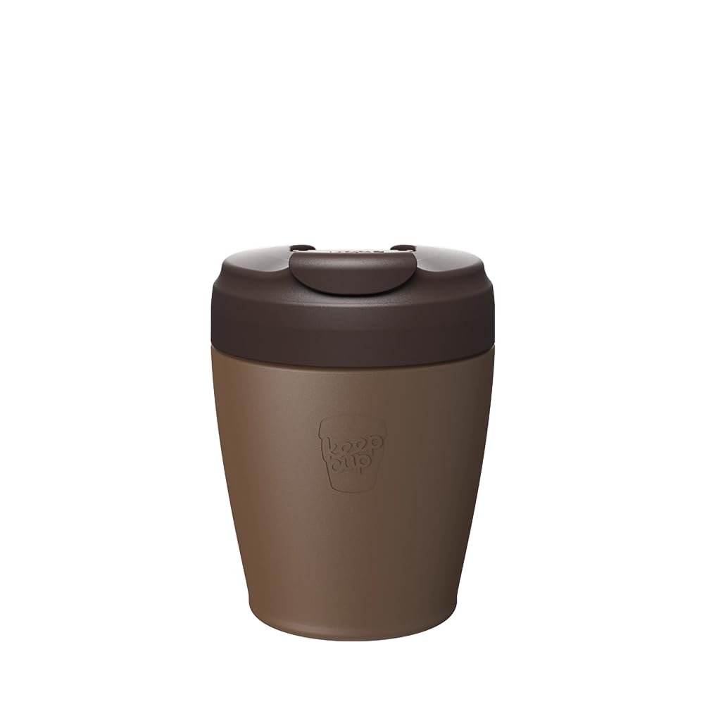 KeepCup Commuter - Tazza da viaggio isolata in acciaio inox, riutilizzabile, con coperchio ribaltabile, 227 ml, colore: cioccolato