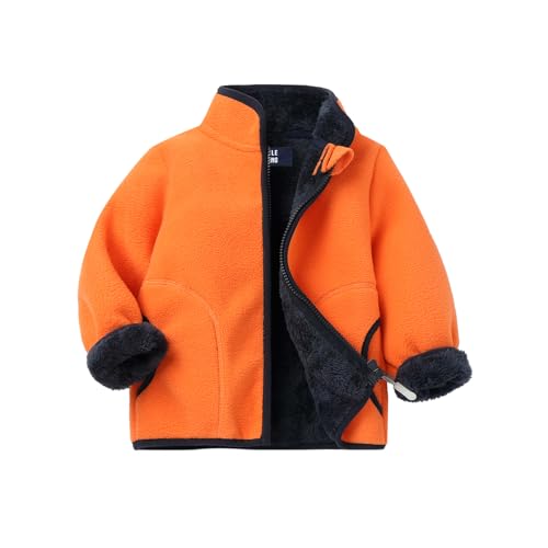 Image of LittleSpring Boys Girls Polar Fleece Jackets Fur Lined Zip Up Warm Winter Coat