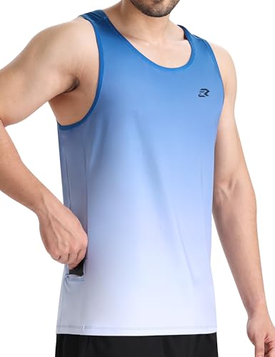 EZRUN Mens Tank Tops Quick Dry Workout Muscle Sleeveless Shirts for Summer Bodybuilding Running Fitness Training