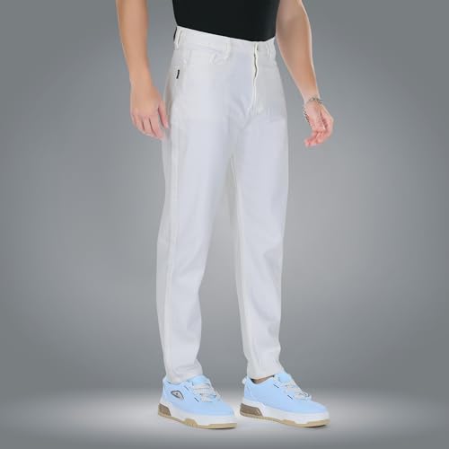 Image of Men's Straight Fit Stylish Non Stretch Mid Rise Pure Cotton Crafted with Premium Fabric Relaxed Jeans Available in Variety of Colour