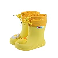 Hixingo Toddler Rain Boots for Little Kids Unisex Boys Girls 1-6 Years Old Waterproof Lightweight Non-Slip Children Wellies Rainboots Outdoors for Spring Summer, School (Yellow,UK child 6)