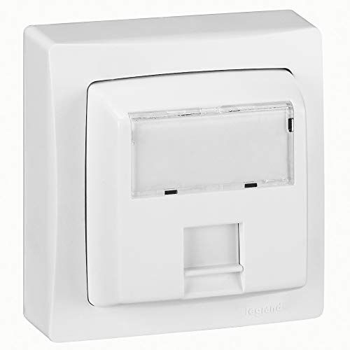 Legrand 086047 Prise RJ45 Catégorie6 FTP Appareillage Saillie Complet, Blanc