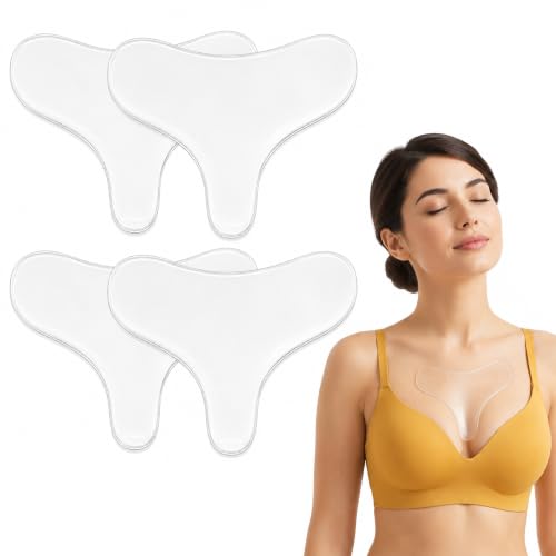 4 parches de silicona antiarrugas para el escote. Parches reutilizables para el pecho que previenen y suavizan Almohadillas de silicona en forma de T para todo tipo de piel