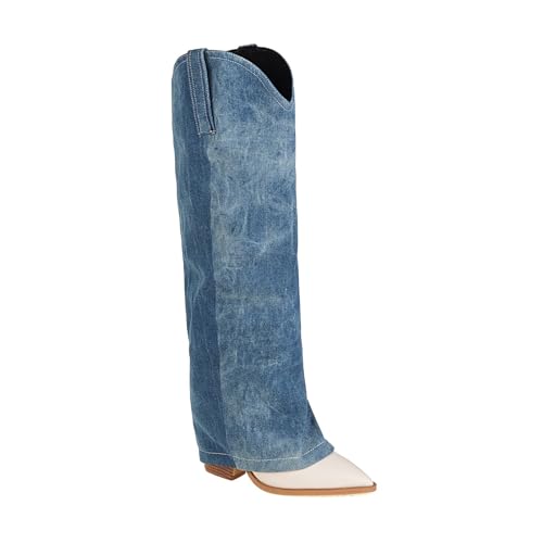 Bottes cowboy femme à talon épais 9.5cm chic et bout pointu