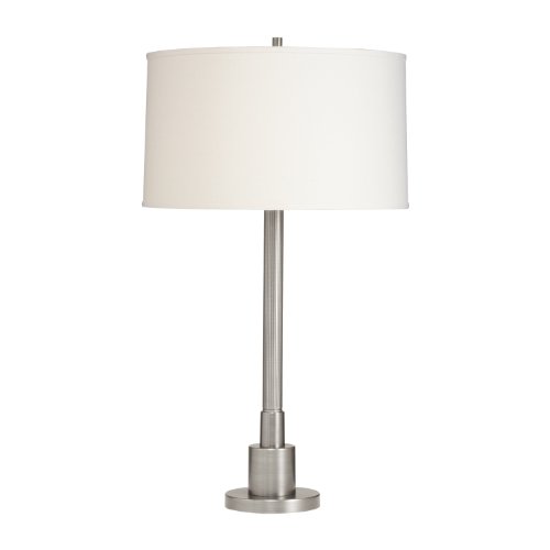 New Deal Kichler 70749NI Robson 27.5-Inch Portable Table Lamp, Brushed Nickel with Off-White Linen Hard Back Shade
