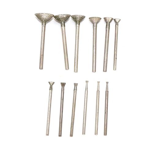 Pack de 12 fresas diamantadas con punta en forma de cuenco miniatura 1