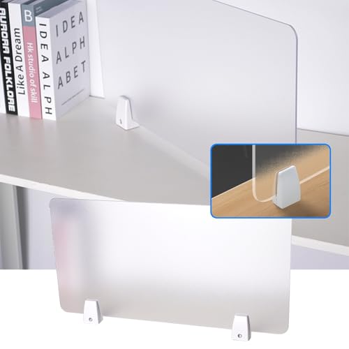 Séparateur de bureau panneau intimité acrylique givré avec pinces pour table